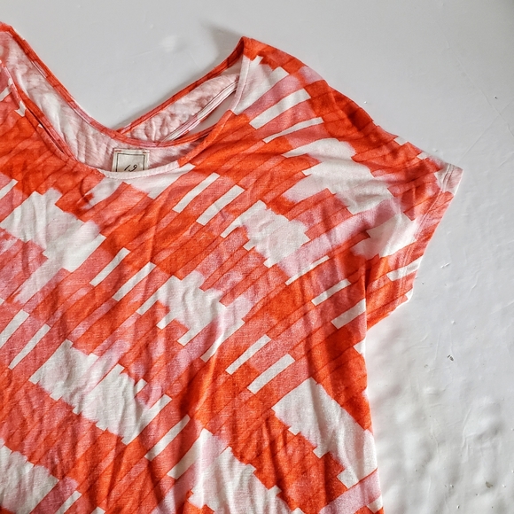 ANTHROPOLOGIE One September Orange Geo Top S - Picture 2 of 7